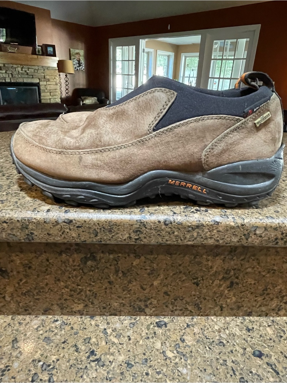 Merrell Quantum Leather Moccasin J10638 Gunsmoke Waterproof Slip On Sz 8.5 Women